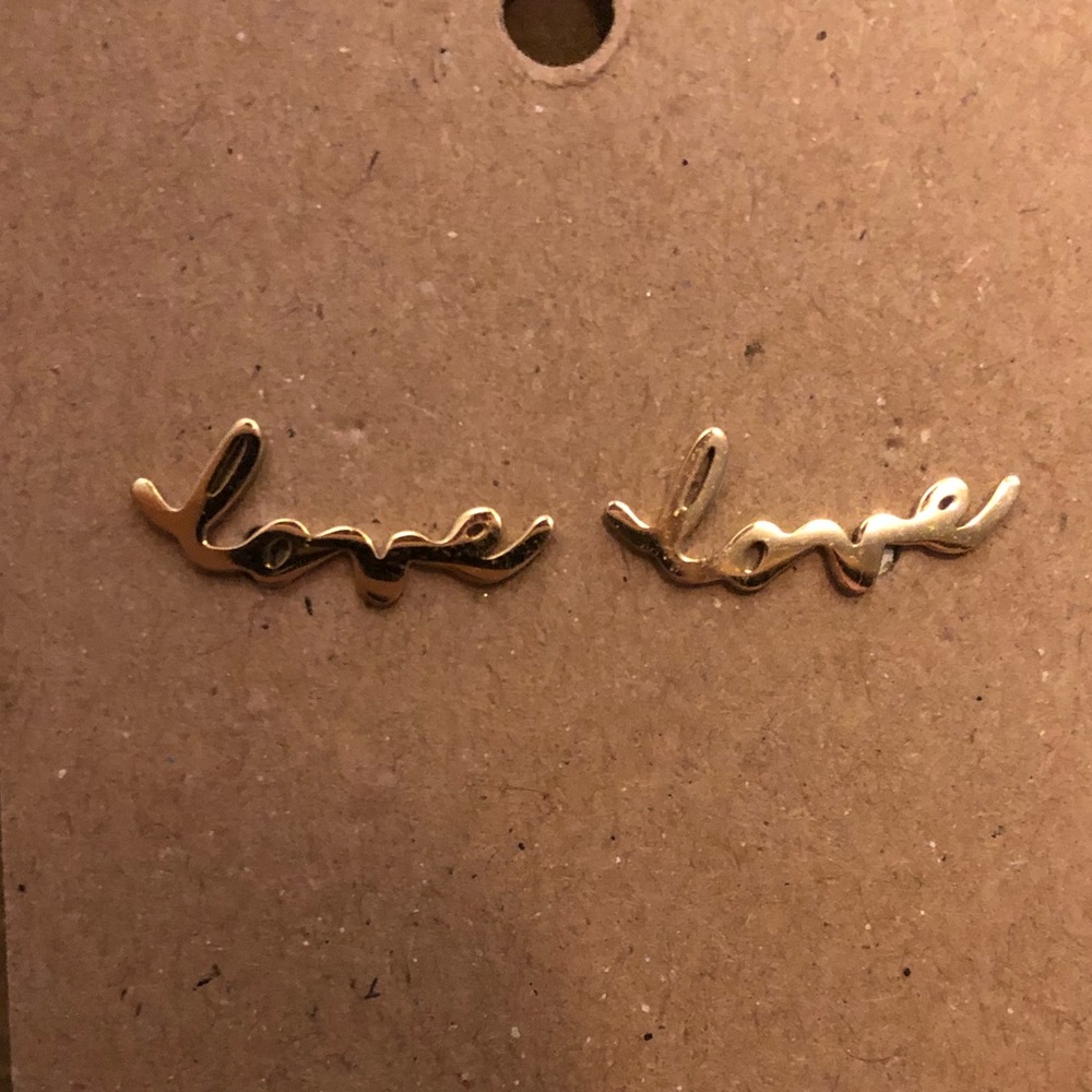 Gold ‘Love’ earrings